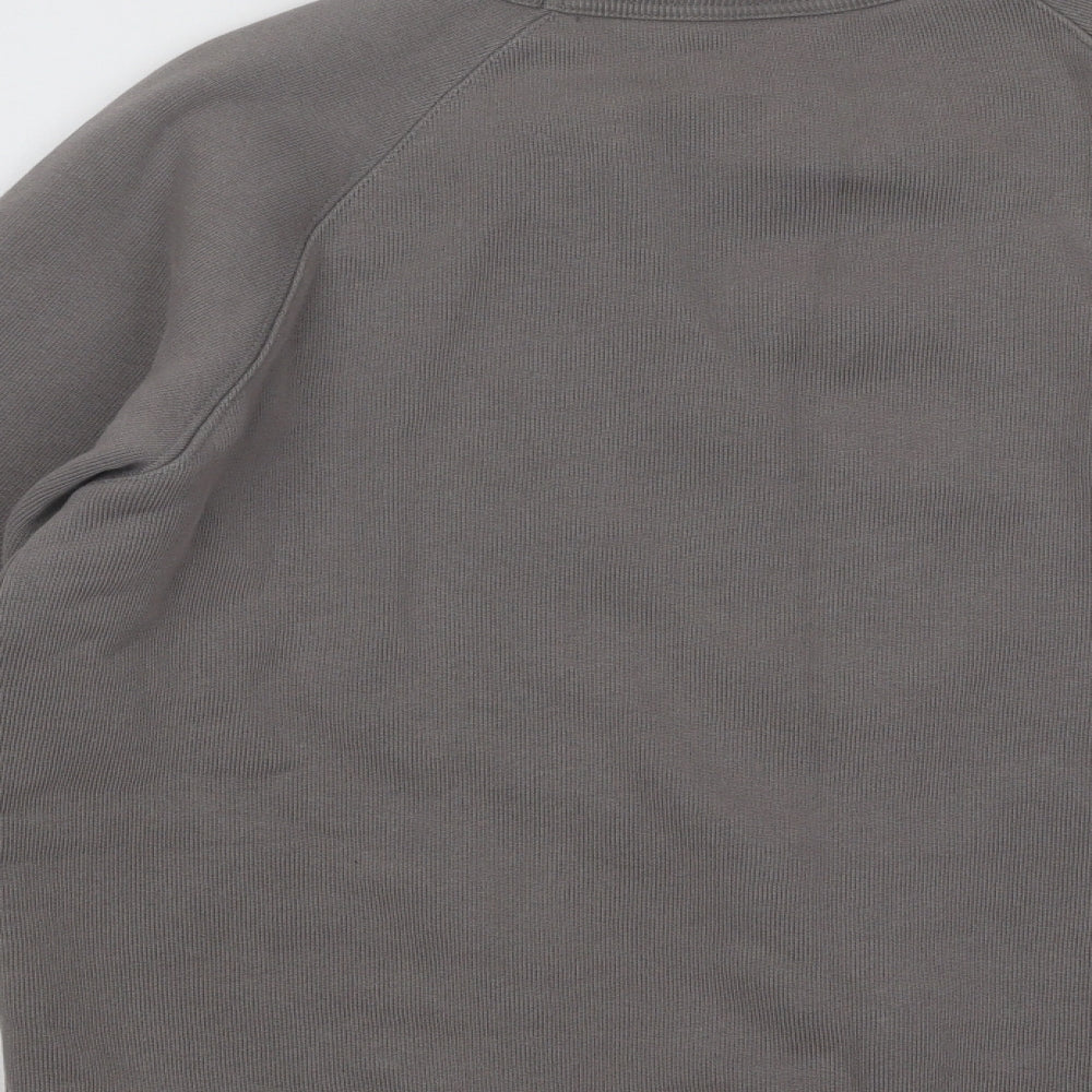 Zara Mens Grey Cotton Pullover Sweatshirt Size S