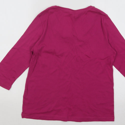Marks and Spencer Womens Pink Round Neck Polyester Pullover Jumper Size 12