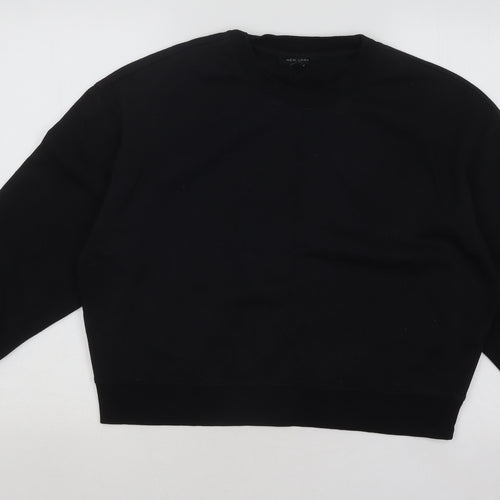 New Look Womens Black Cotton Pullover Sweatshirt Size M Pullover