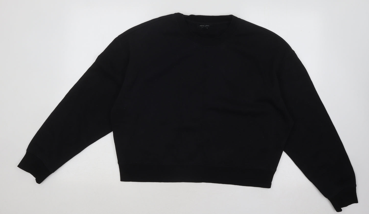 New Look Womens Black Cotton Pullover Sweatshirt Size M Pullover