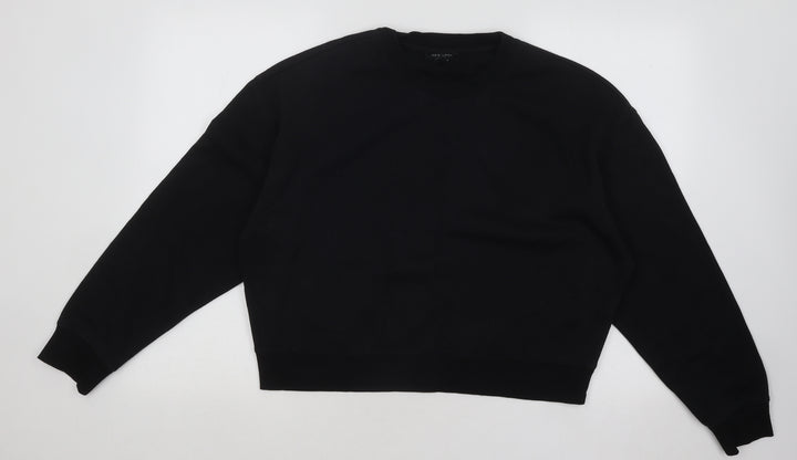 New Look Womens Black Cotton Pullover Sweatshirt Size M Pullover