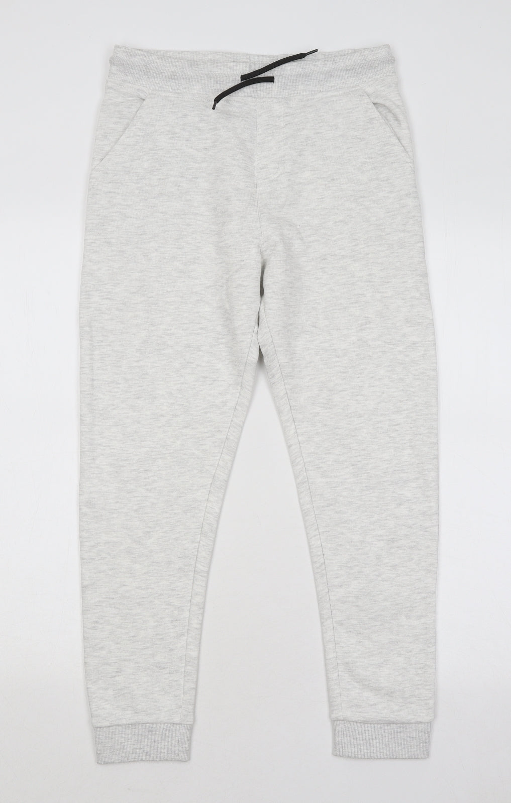 George Boys Grey Cotton Jogger Trousers Size 11-12 Years Regular Drawstring