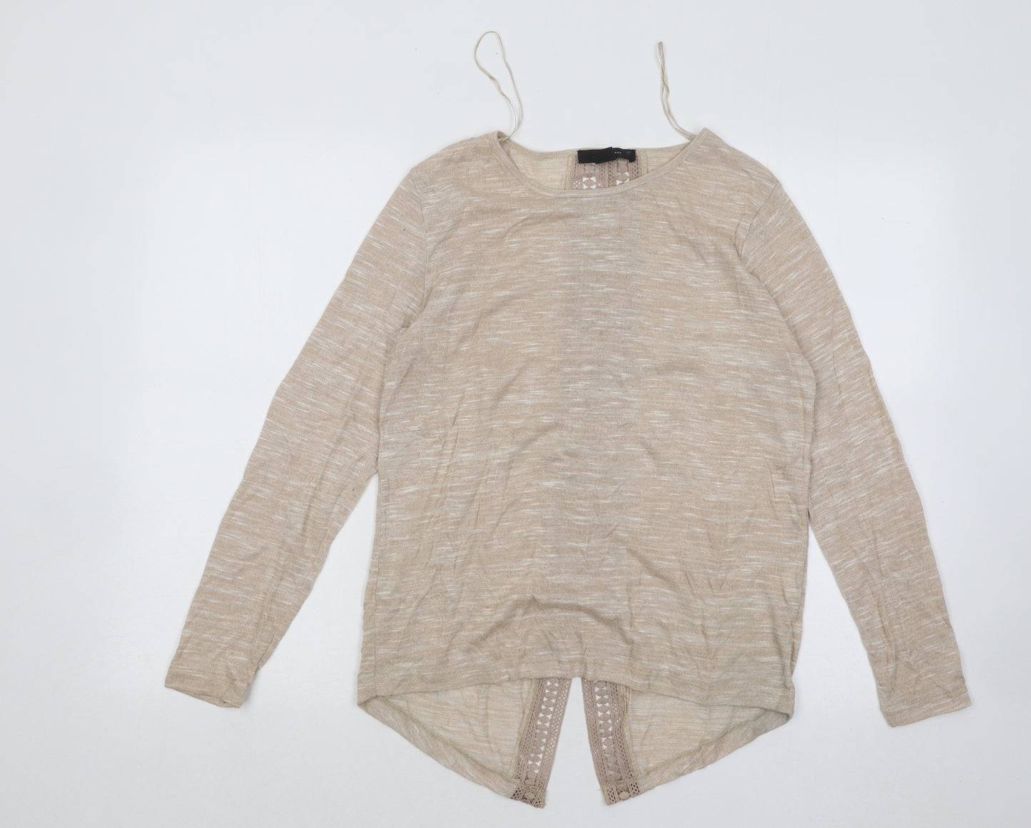 Atmosphere Womens Beige Round Neck Viscose Pullover Jumper Size 10
