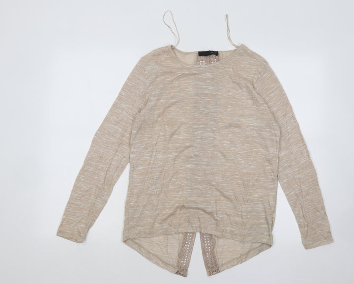 Atmosphere Womens Beige Round Neck Viscose Pullover Jumper Size 10
