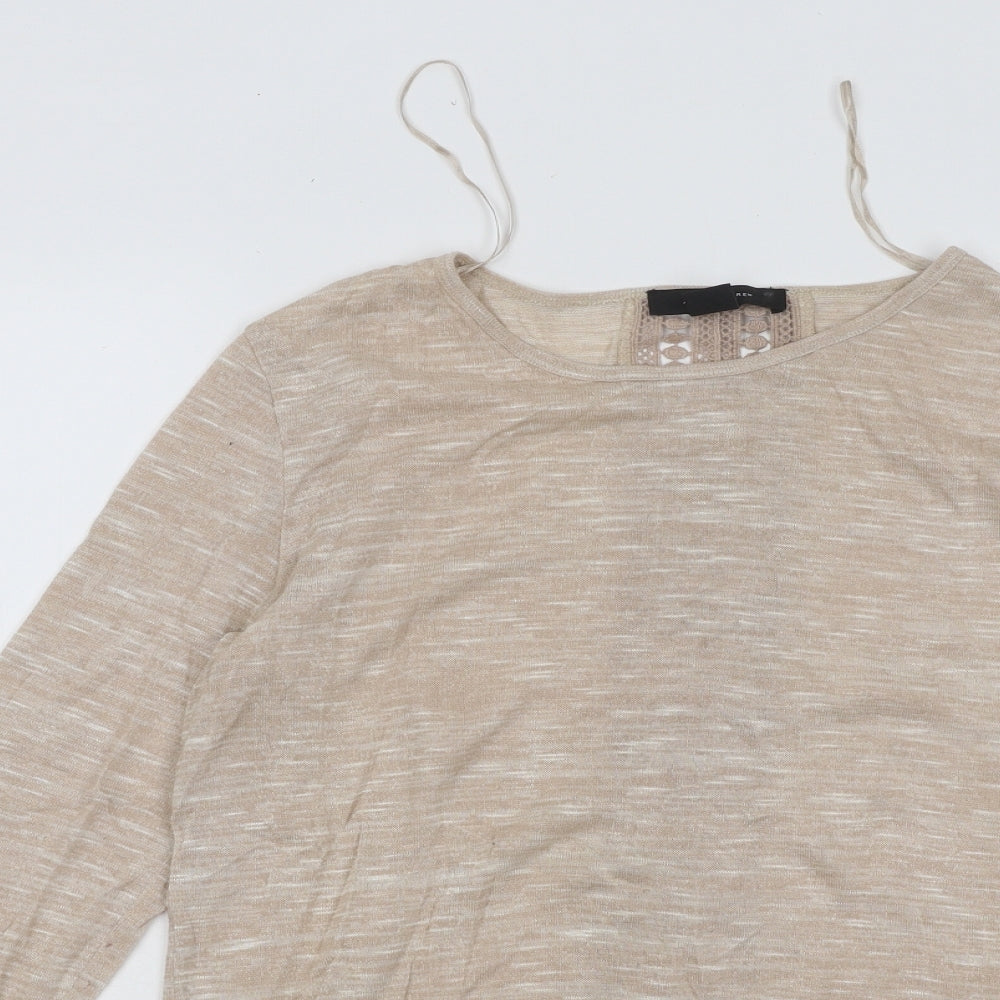 Atmosphere Womens Beige Round Neck Viscose Pullover Jumper Size 10