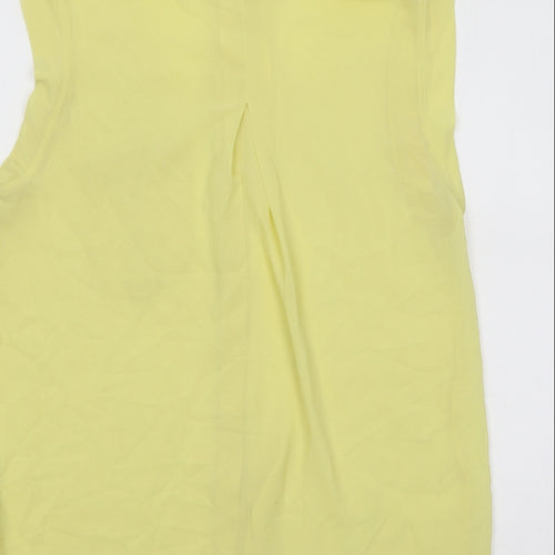 Love 21 Womens Yellow Polyester Basic Blouse Size S Collared