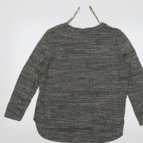 New Look Womens Green Round Neck Geometric Polyester Pullover Jumper Size 12