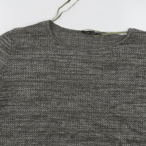 New Look Womens Green Round Neck Geometric Polyester Pullover Jumper Size 12