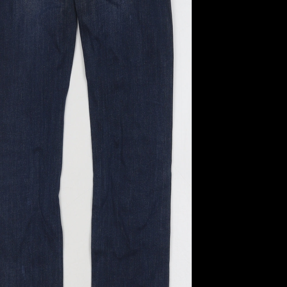 F&F Womens Blue Cotton Straight Jeans Size 10 L29 in Regular Button