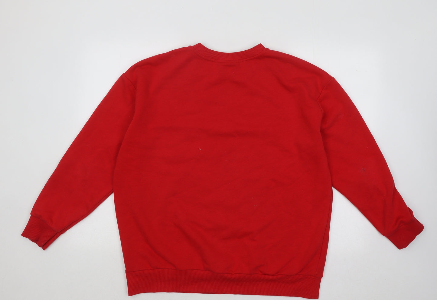 George Mens Red Cotton Pullover Sweatshirt Size L - Coca Cola Christmas