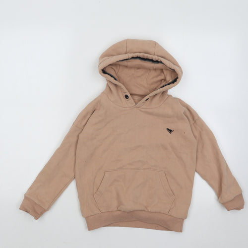 NEXT Girls Beige Cotton Pullover Hoodie Size 5-6 Years Pullover