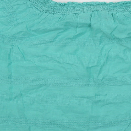 F&F Womens Blue Viscose Basic Blouse Size 14 Round Neck
