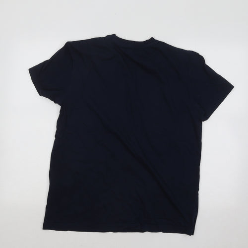McKenzie Mens Blue Cotton T-Shirt Size M Round Neck