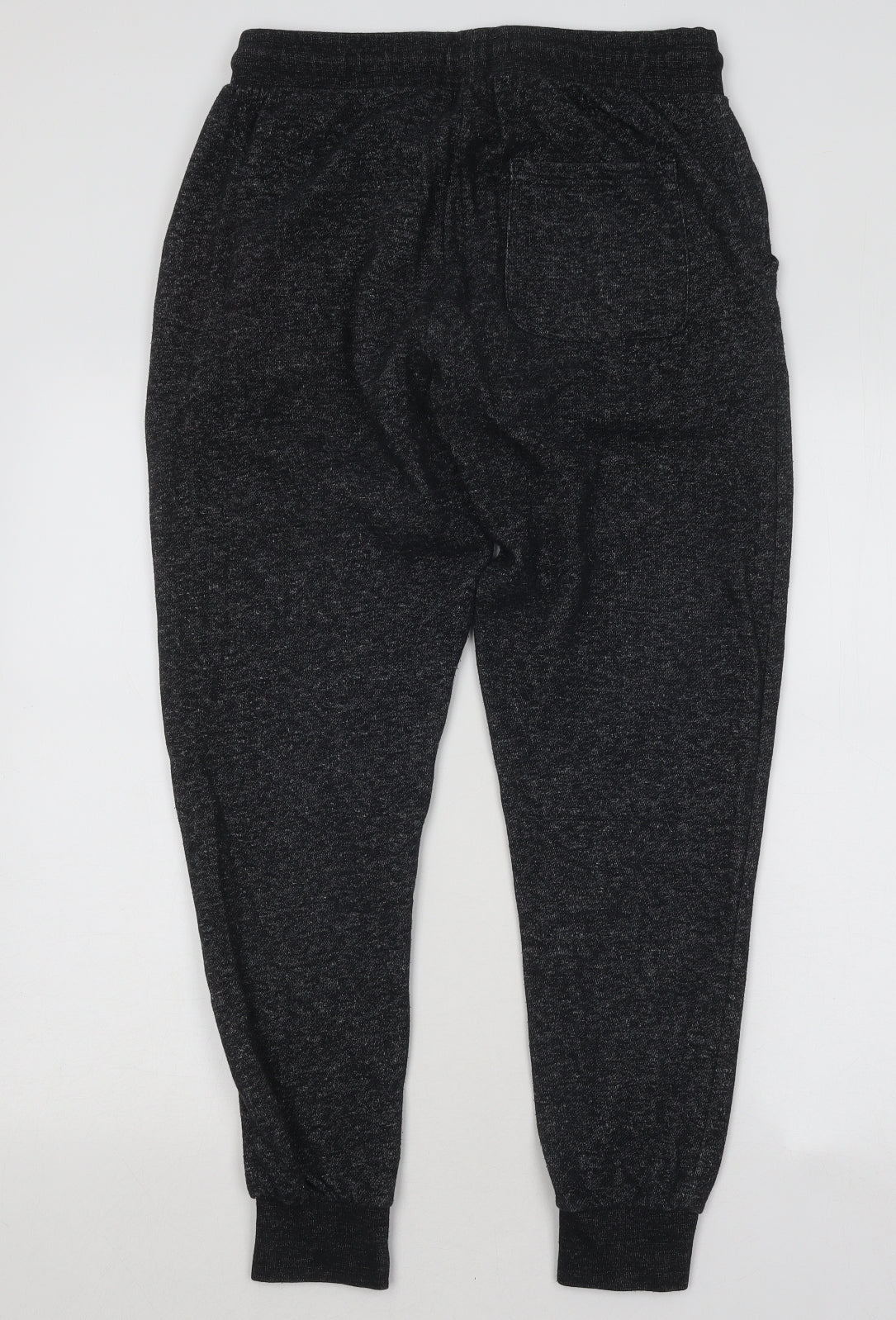 Primark Mens Black Cotton Jogger Trousers Size M L26 in Regular Drawstring