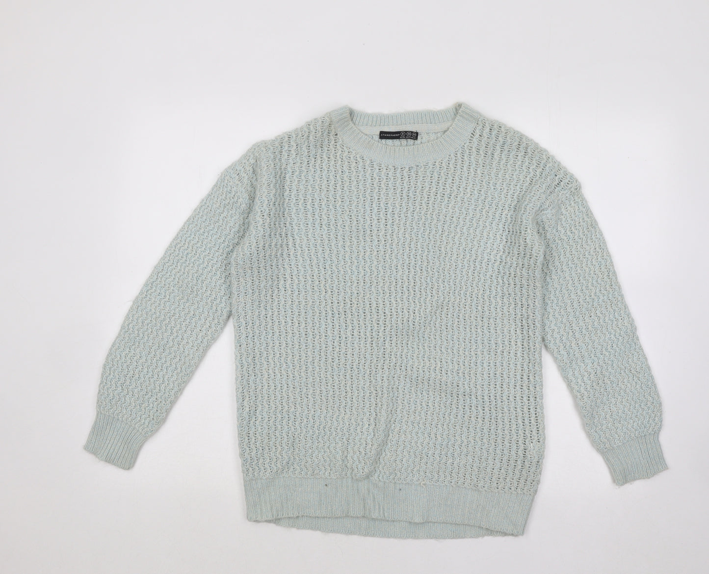 Atmosphere Womens Blue Round Neck Acrylic Pullover Jumper Size 8