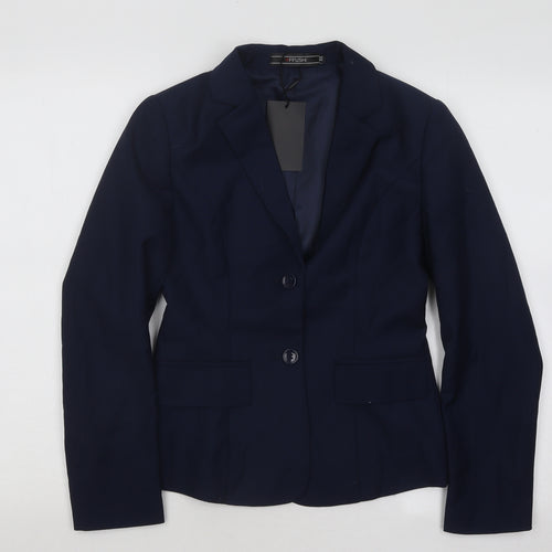 YFFUSHI Womens Blue Jacket Blazer Size XS Button