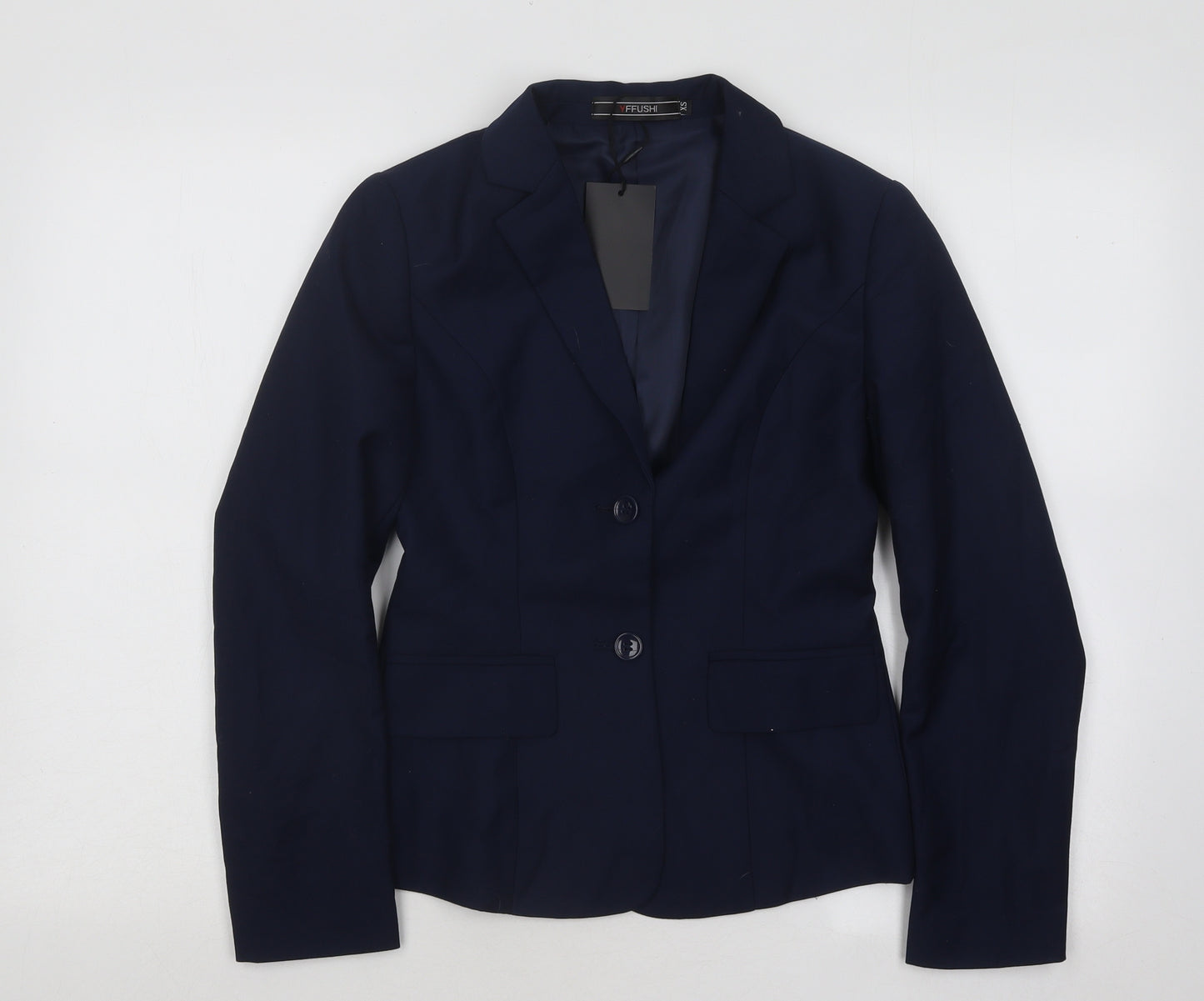 YFFUSHI Womens Blue Jacket Blazer Size XS Button