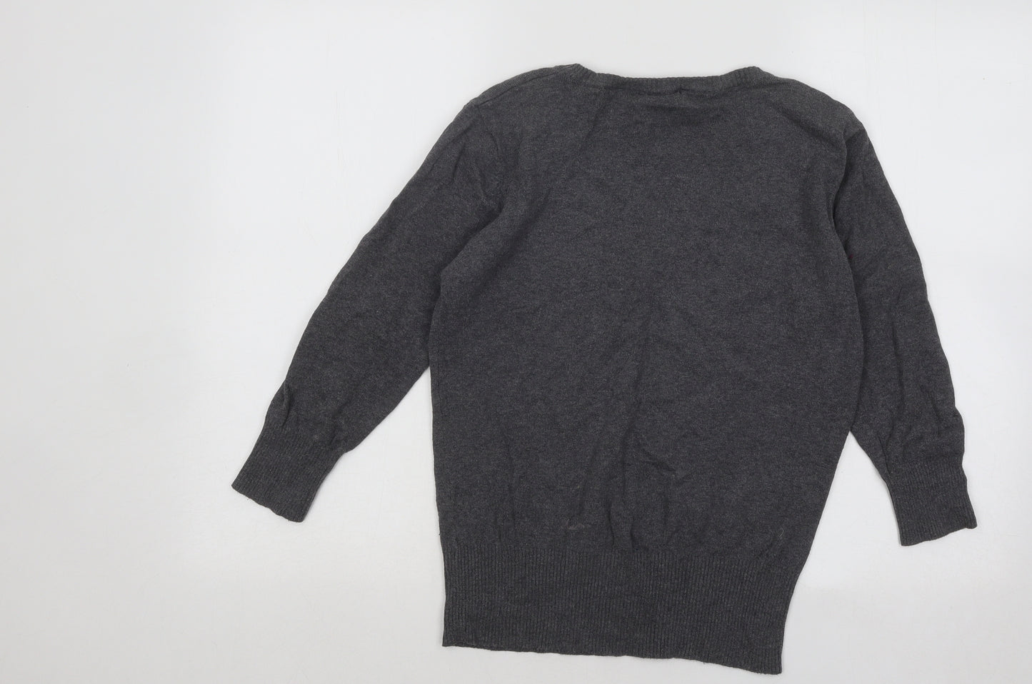 Atmosphere Womens Grey V-Neck Acrylic Pullover Jumper Size 14