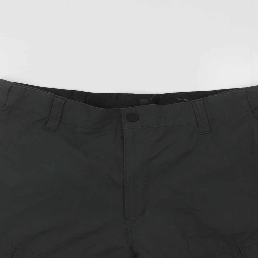 Preworn Mens Green Cotton Cargo Shorts Size 36 in Regular Button