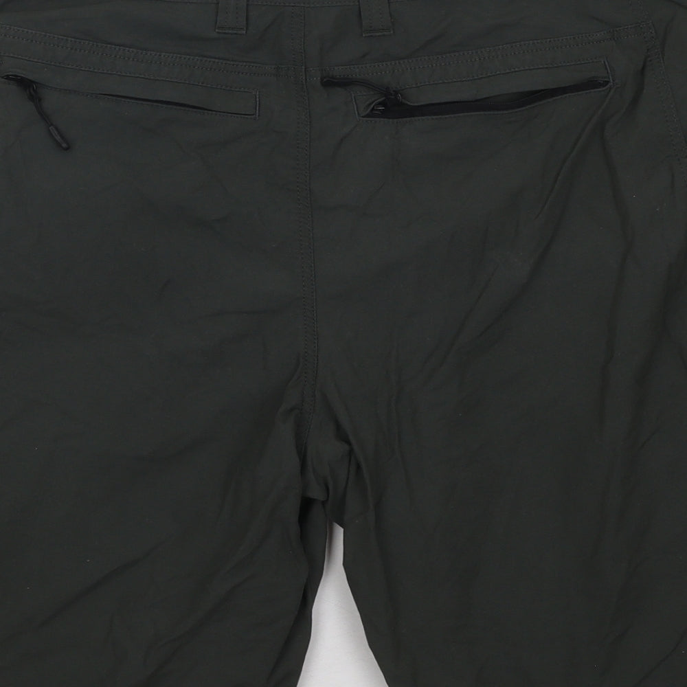 Preworn Mens Green Cotton Cargo Shorts Size 36 in Regular Button
