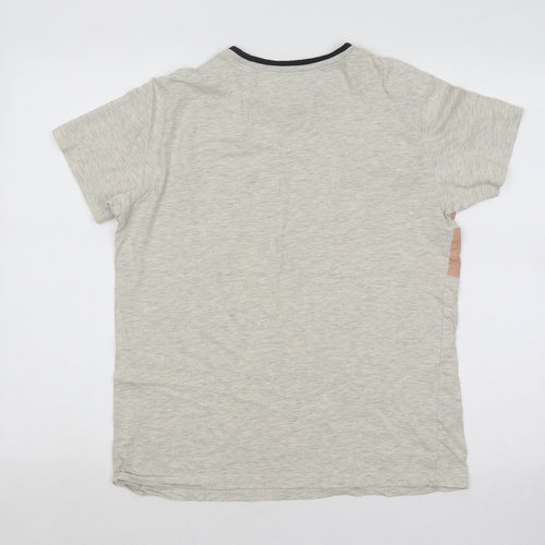 ACW85 Mens Beige Cotton T-Shirt Size S Round Neck - Laguna Beach