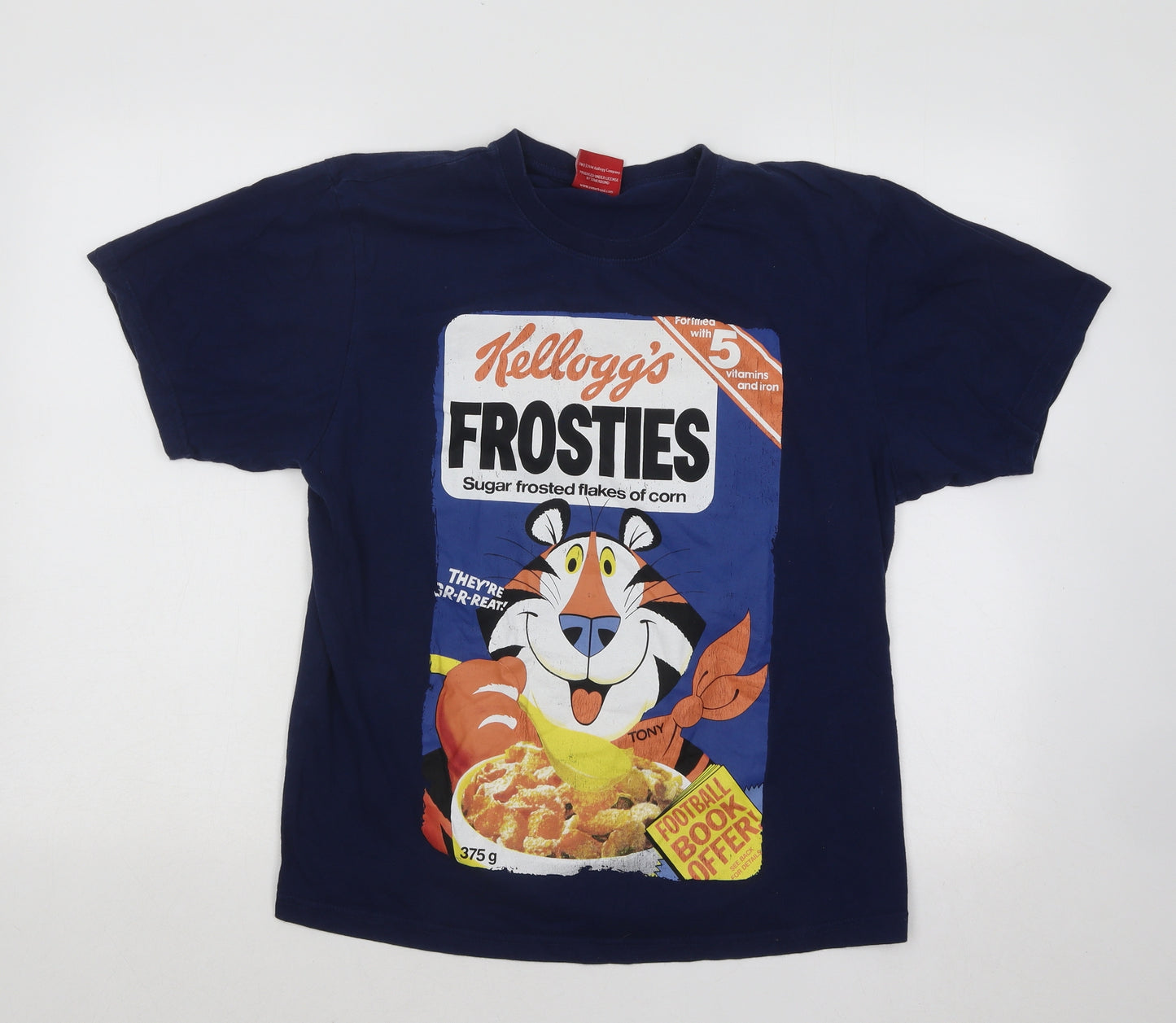 George Mens Blue Cotton T-Shirt Size S Round Neck - Kellogg's Frosties