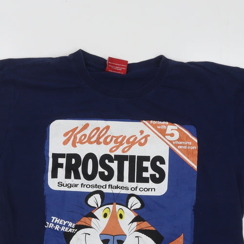 George Mens Blue Cotton T-Shirt Size S Round Neck - Kellogg's Frosties
