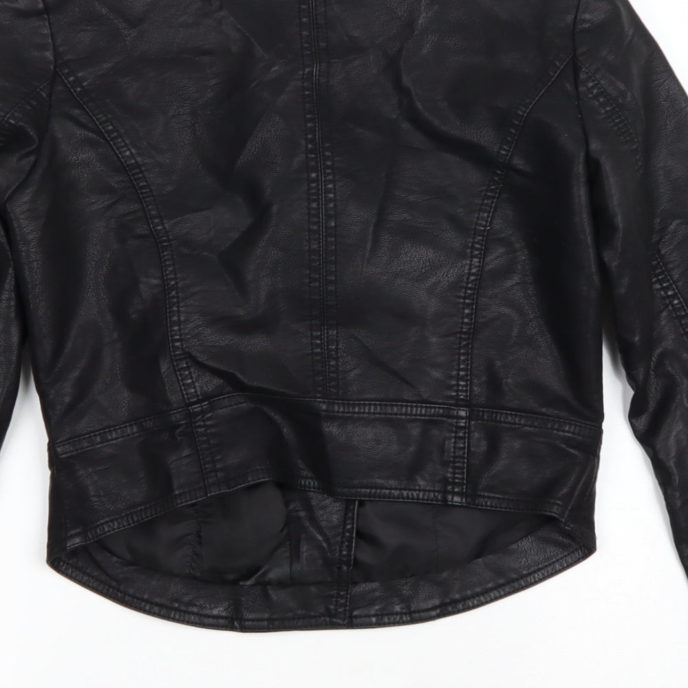 Urban Bliss Womens Black Biker Coat Size 10 Zip