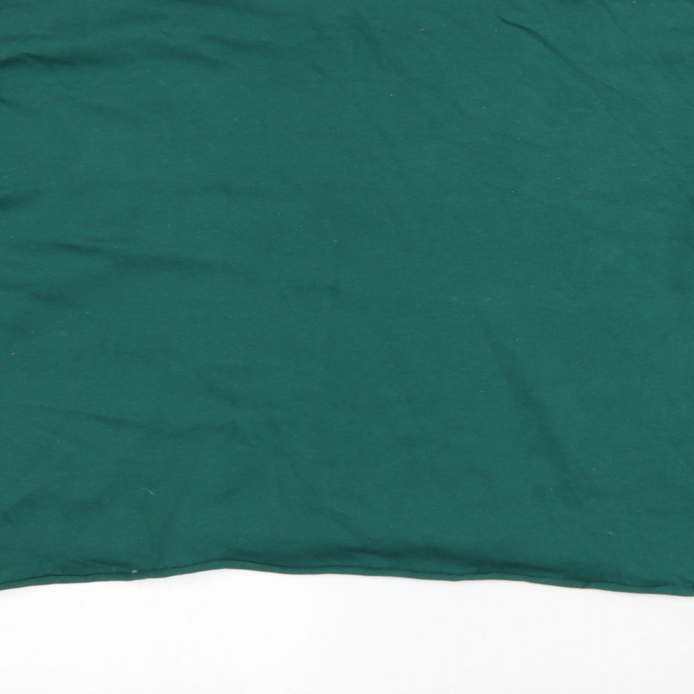 Topshop Womens Green 100% Cotton Cropped Polo Size 12 Collared