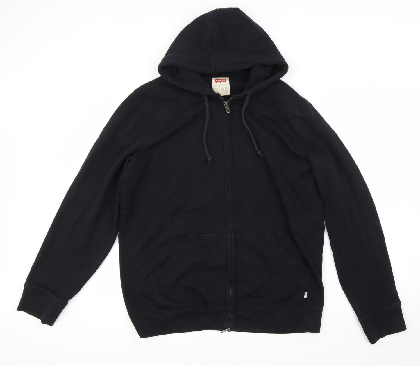 Levi's Mens Black Cotton Full Zip Hoodie Size L