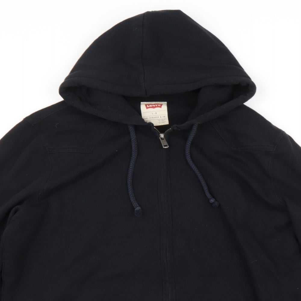 Levi's Mens Black Cotton Full Zip Hoodie Size L