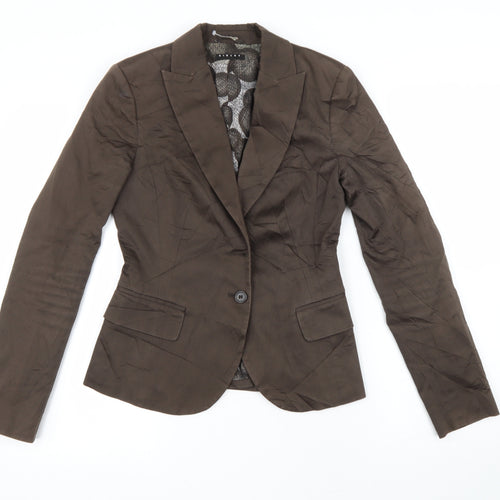 Sisley Womens Brown Jacket Blazer Size S Button