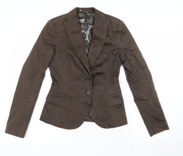Sisley Womens Brown Jacket Blazer Size S Button