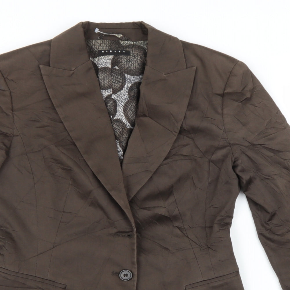 Sisley Womens Brown Jacket Blazer Size S Button