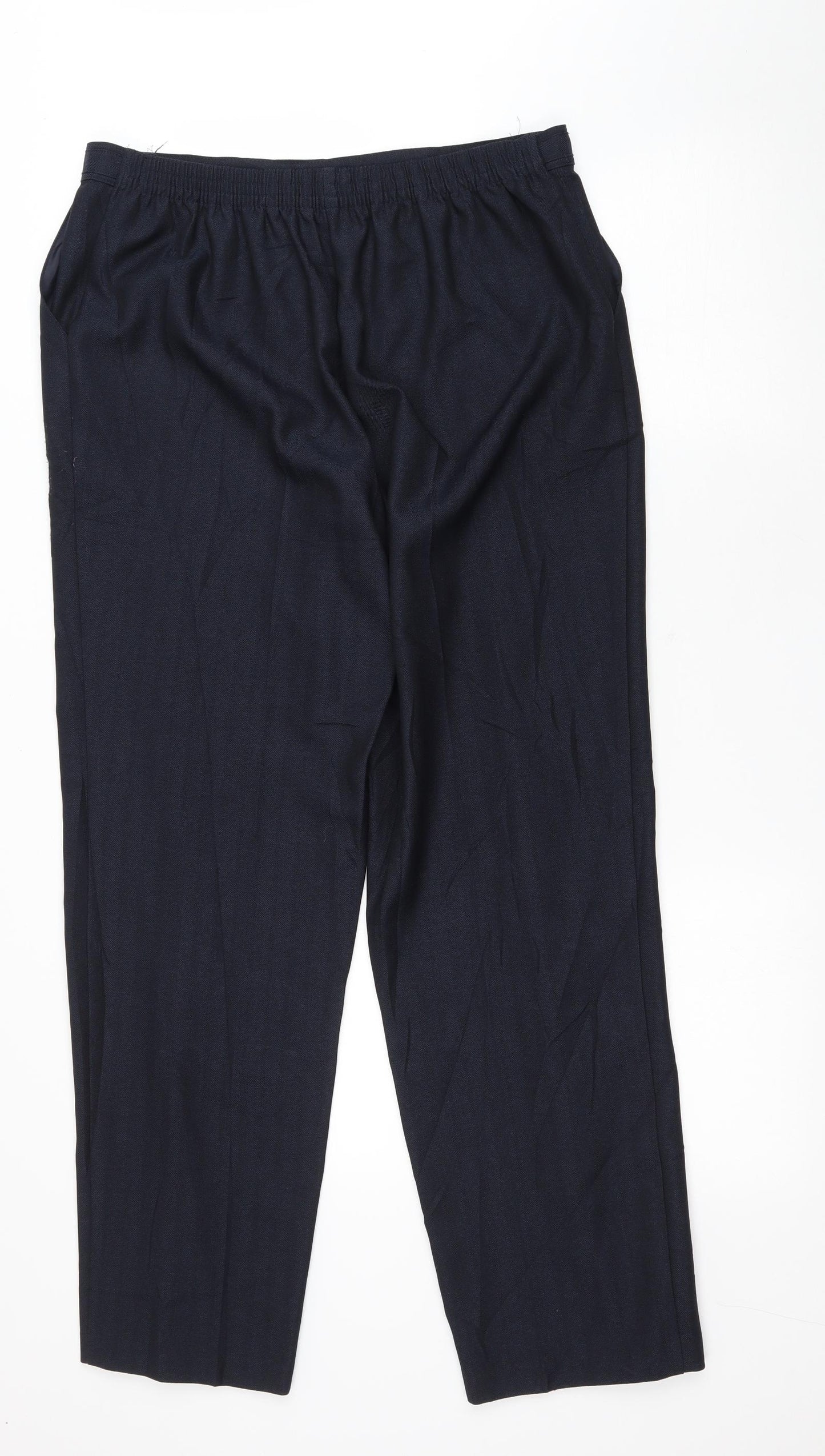 Marks and Spencer Womens Blue Polyester Trousers Size 14 L27 in Regular