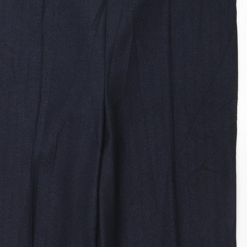 Marks and Spencer Womens Blue Polyester Trousers Size 14 L27 in Regular
