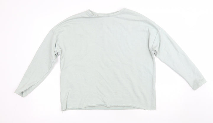 Pull&Bear Womens Green Cotton Pullover Sweatshirt Size S Pullover