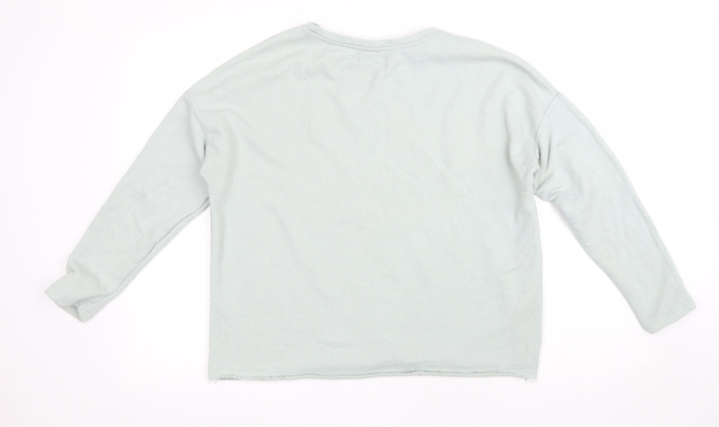 Pull&Bear Womens Green Cotton Pullover Sweatshirt Size S Pullover