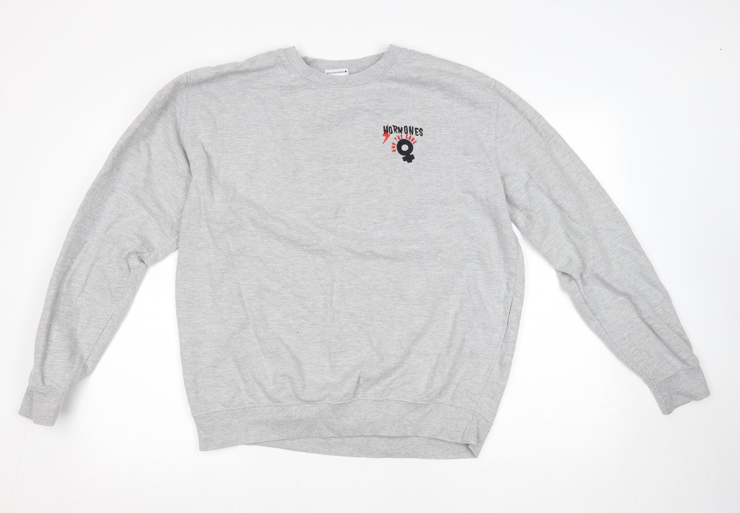Mommamakes Womens Grey Cotton Pullover Sweatshirt Size L Pullover - Hormones and The Gang