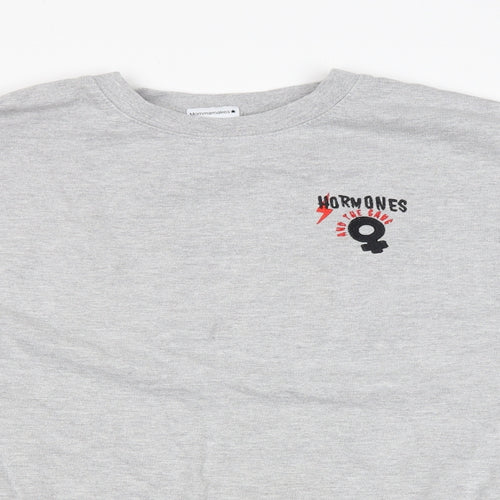 Mommamakes Womens Grey Cotton Pullover Sweatshirt Size L Pullover - Hormones and The Gang