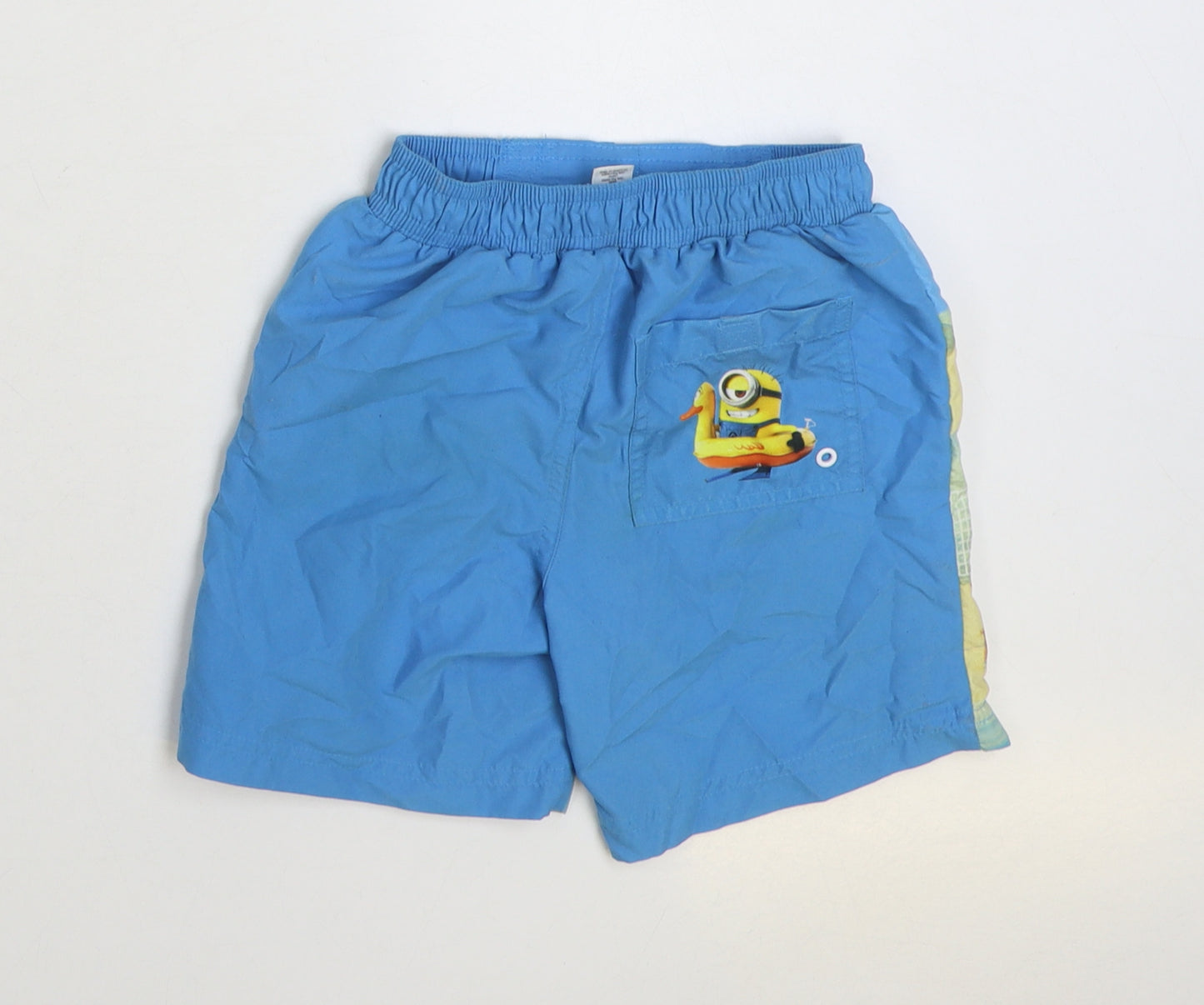TU Boys Blue Polyester Sweat Shorts Size 4 Years Regular Drawstring - Minions Swimwear