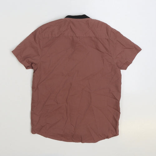 NEXT Boys Brown Polyester Basic Button-Up Size 6 Years Round Neck Button