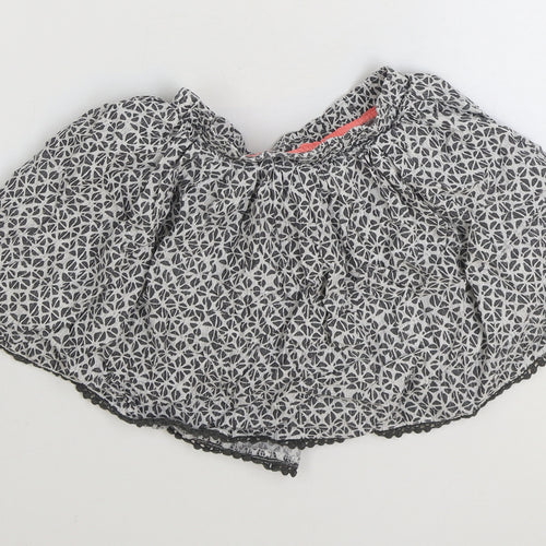 NEXT Girls Grey Geometric Polyester Skater Skirt Size 4-5 Years Regular Pull On