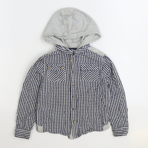 F&F Boys Blue Gingham Jacket Size 6-7 Years Button - Shirt