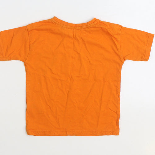George Girls Orange Cotton Basic T-Shirt Size 2-3 Years Round Neck Pullover - Epic Vibes Worldwide