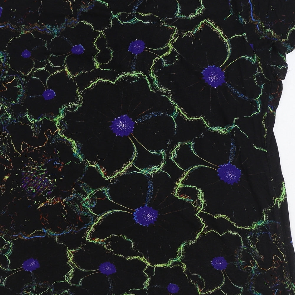 Moda at George Womens Multicoloured Geometric Viscose Basic T-Shirt Size 18 Scoop Neck