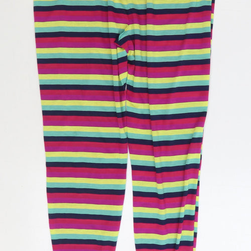 Matalan Womens Multicoloured Striped Polyester Capri Lounge Pants Size 12 Drawstring