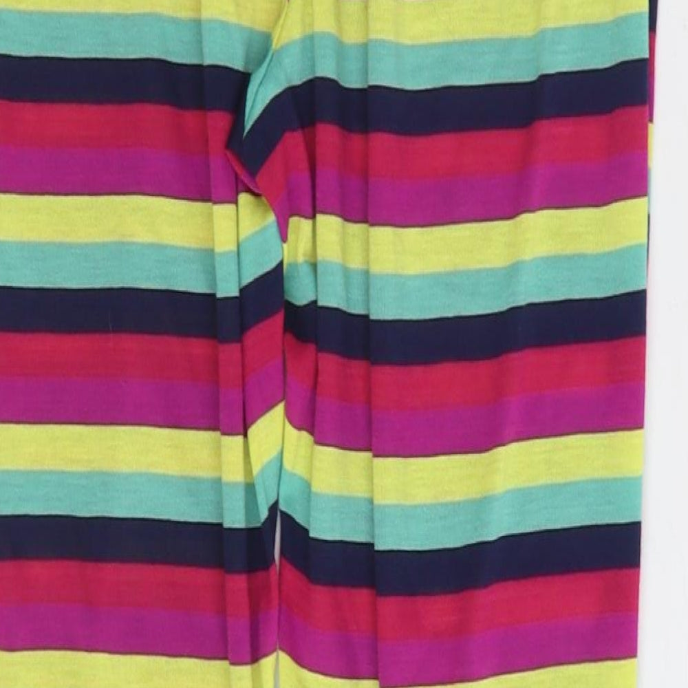 Matalan Womens Multicoloured Striped Polyester Capri Lounge Pants Size 12 Drawstring