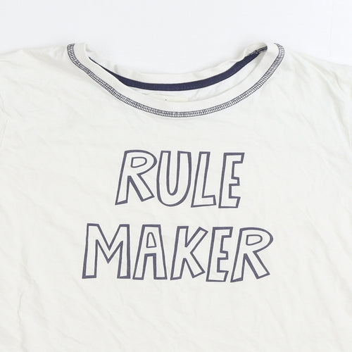 Matalan Womens White Cotton Basic T-Shirt Size M Round Neck - Rule Maker