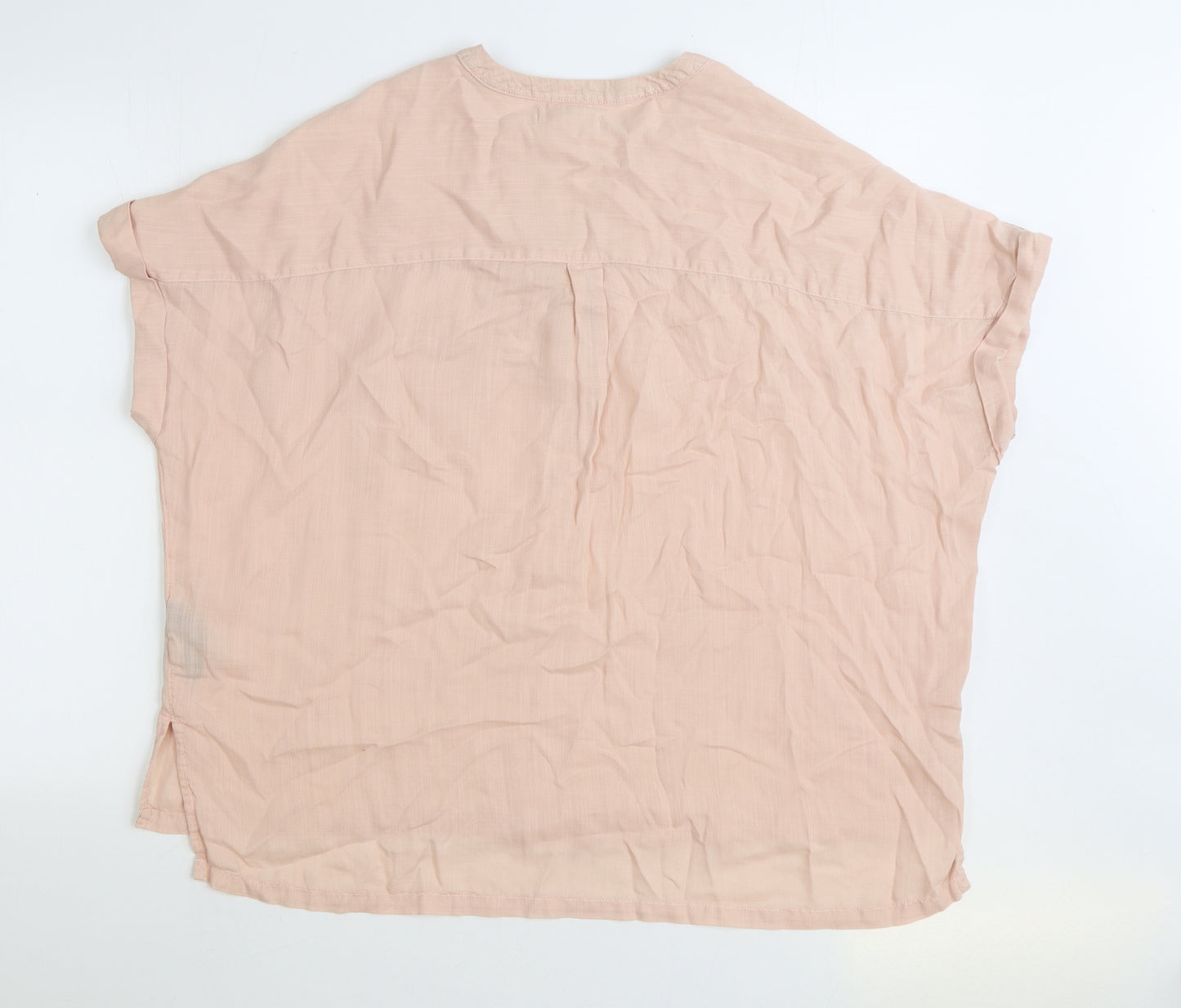 F&F Womens Pink Lyocell Basic Blouse Size 16 V-Neck
